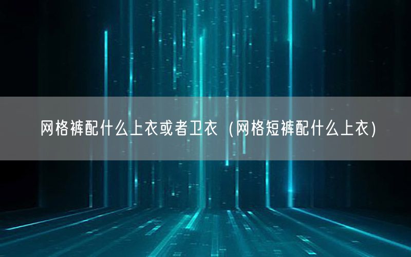 网格裤配什么上衣或者卫衣（网格短裤配什么上衣）